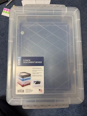 Clear Document Storage Box - 5 Pack (Clear)